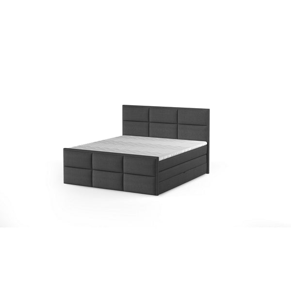 Pat MELVA 160 boxspring, personalizabil materiale Gama Premium, cu spatiu depozitare, saltele si topper 5 cm