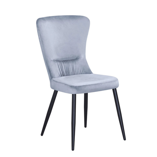 Scaun MIA, albastru deschis/negru, stofa catifelata/metal, 51x62x95 cm