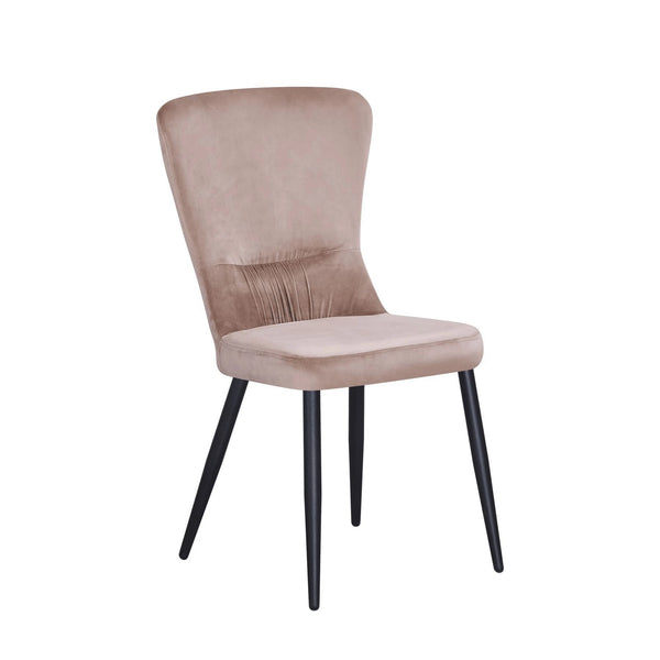 Scaun MIA, bej inchis/negru, stofa catifelata/metal, 51x62x95 cm