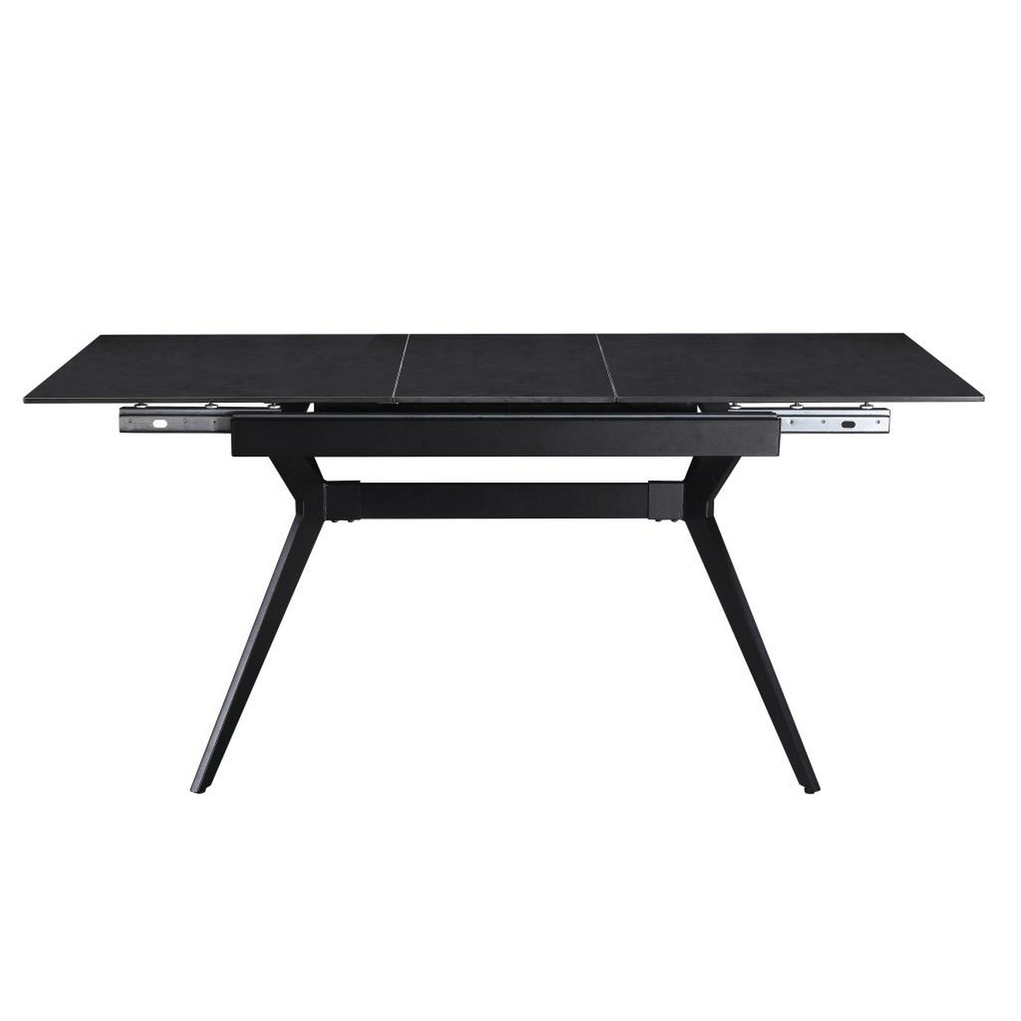 Masa extensibila MILS, gri inchis/negru, ceramica/metal, 130/170x80x76 cm