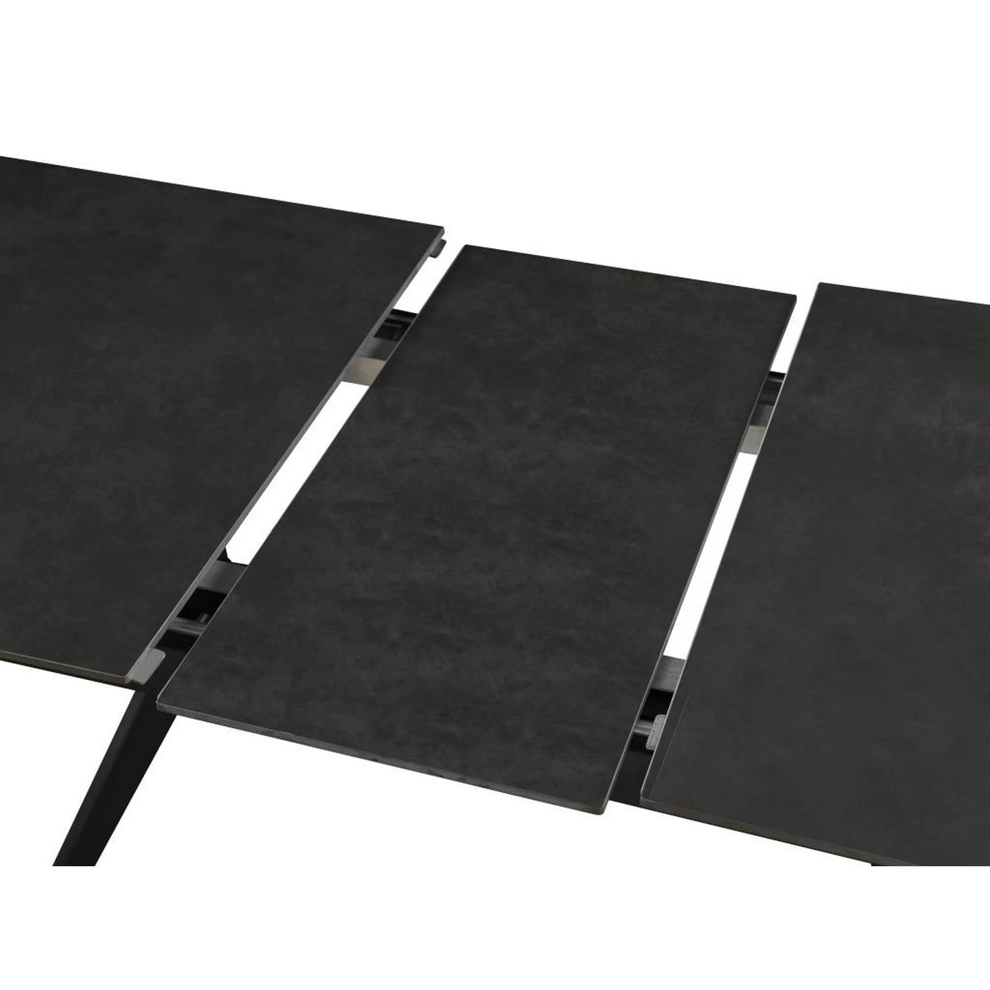 Masa extensibila MILS, gri inchis/negru, ceramica/metal, 130/170x80x76 cm