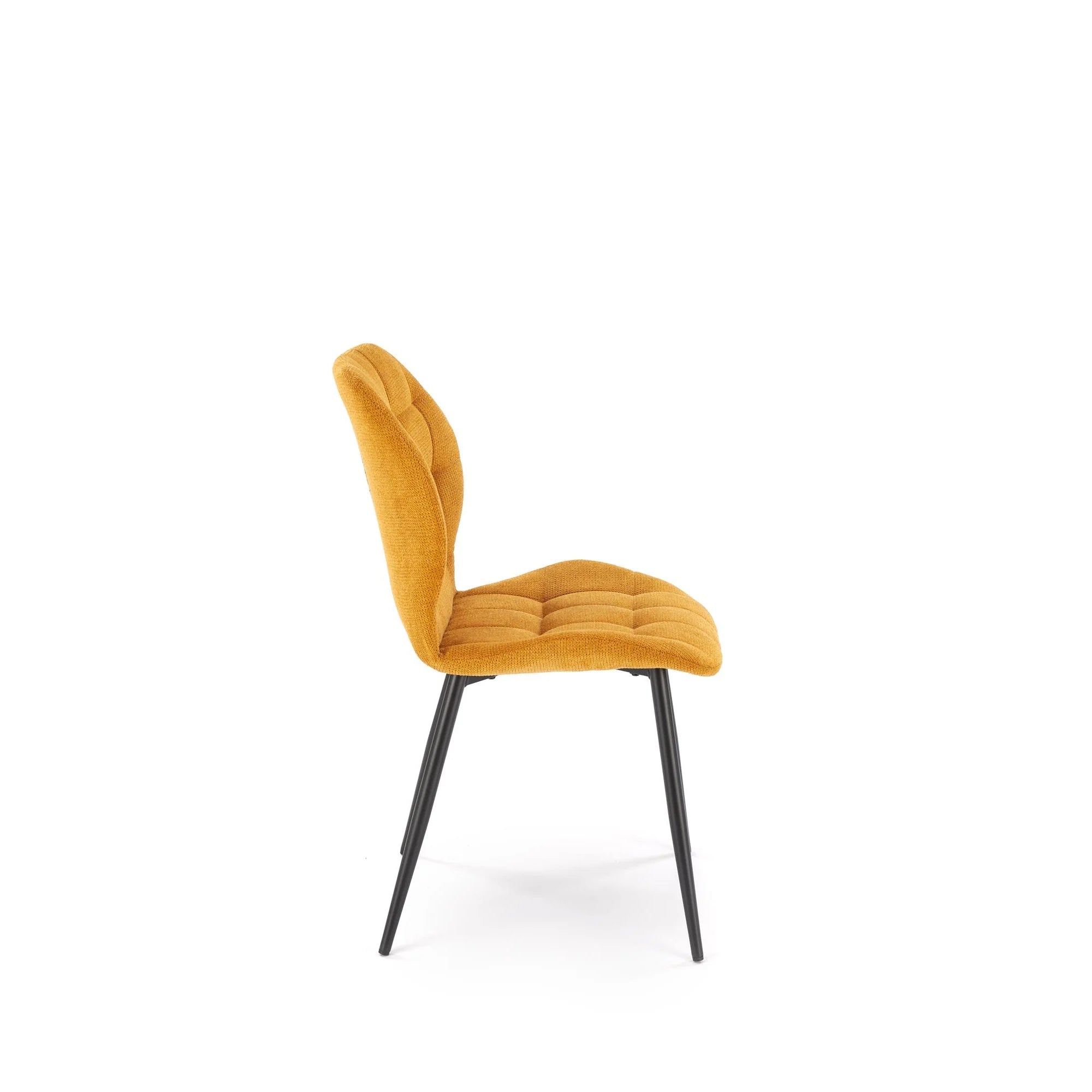 Scaun K548, galben/negru, stofa clasica/metal, 47x55x84 cm