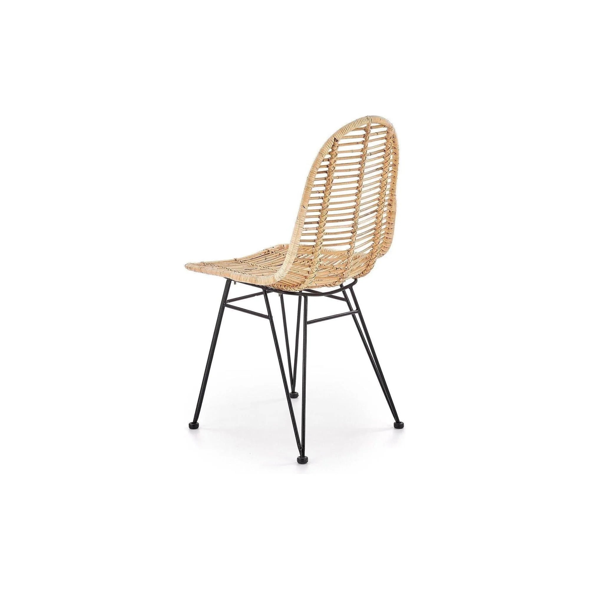 Scaun K337, stejar/negru, ratan natural/metal, 44X55X90 CM