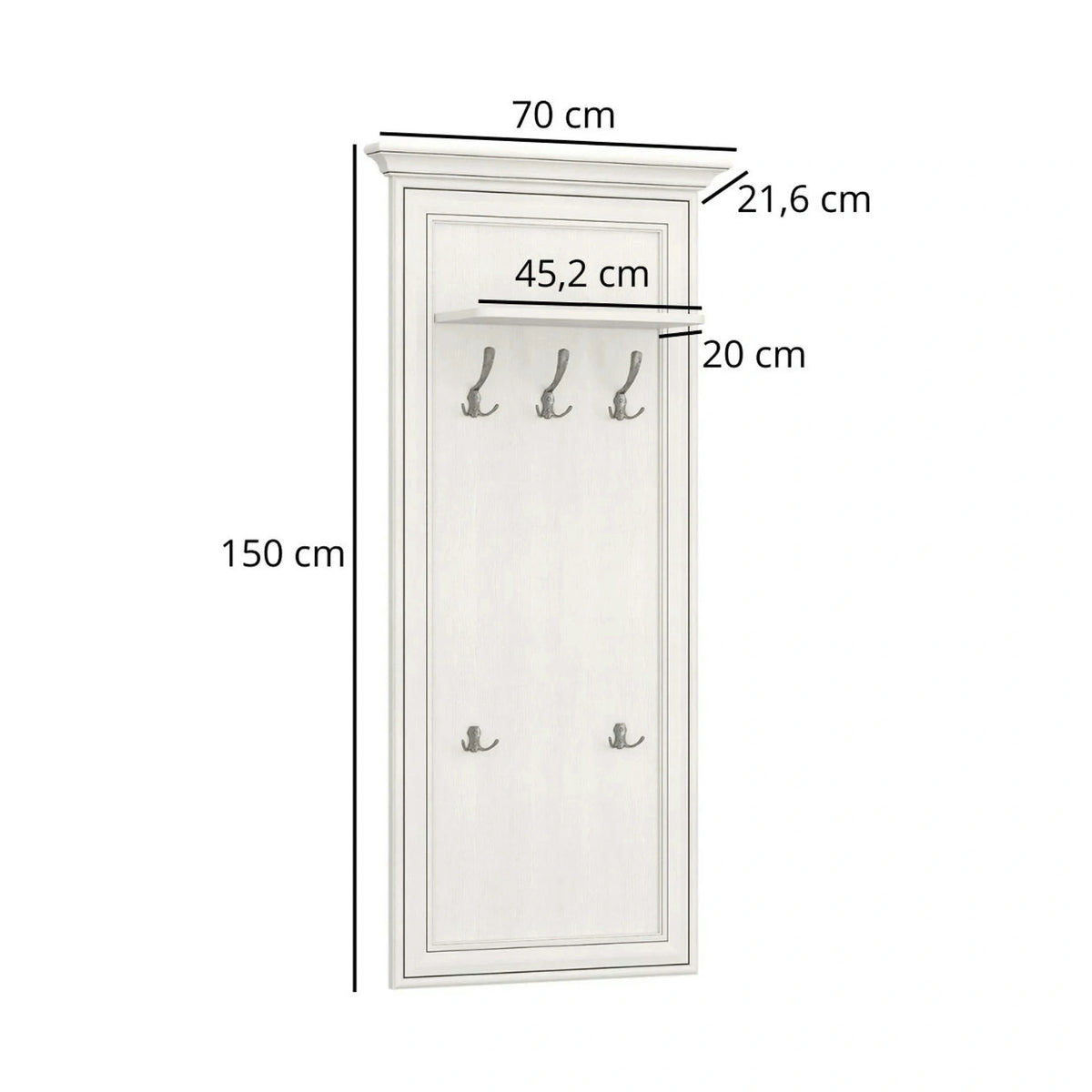 Mobila hol clasica TIFFANY II-2, grej, PAL laminat, 3 piese