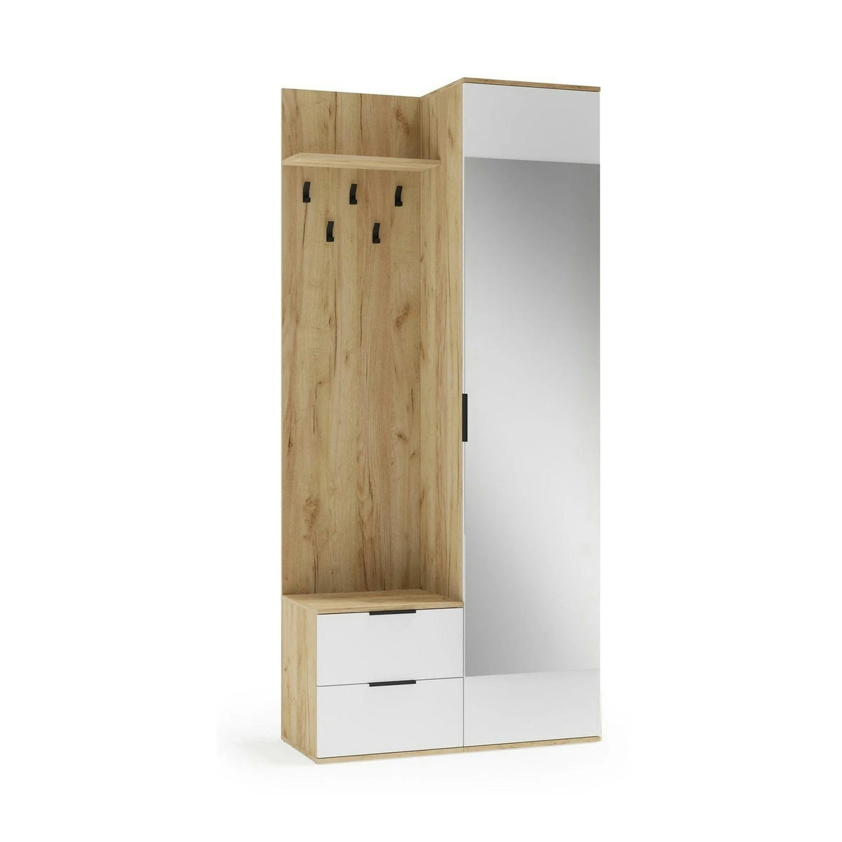 Mobiler hol CORAL, stejar auriu/alb, PAL laminat, 100x45x203 cm