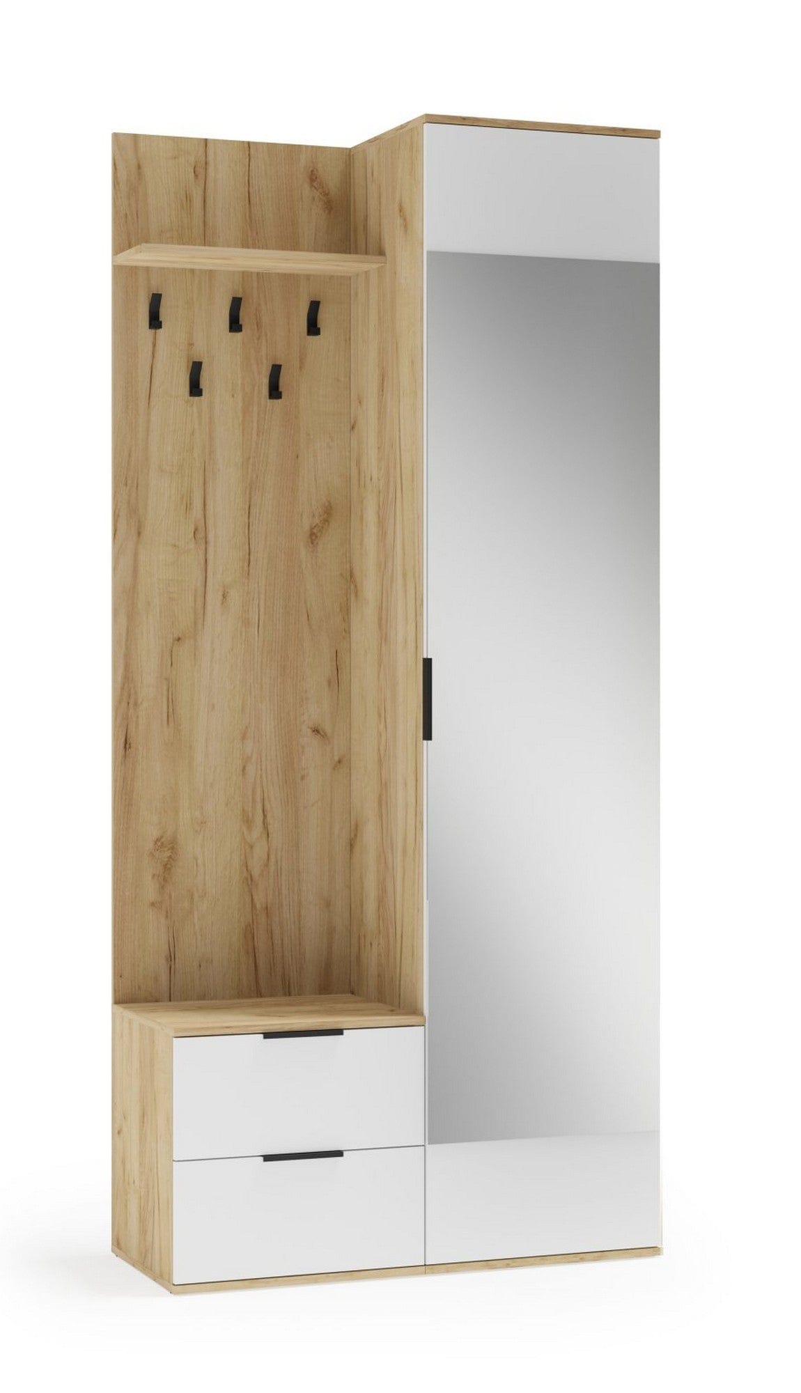 Mobiler hol CORAL, stejar auriu/alb, PAL laminat, 100x45x203 cm