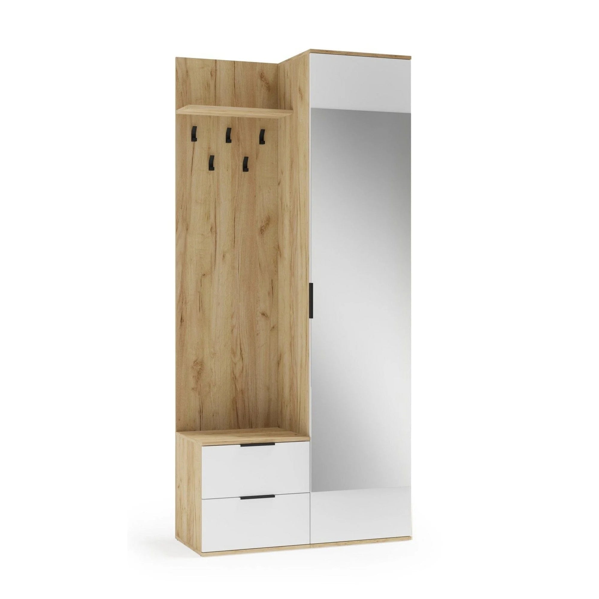 Mobiler hol CORAL, stejar auriu/alb, PAL laminat, 100x45x203 cm