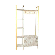 Mobiler hol DOGA, auriu/bej cu efect de marmura, PAL melaminat, 90x35x175 cm