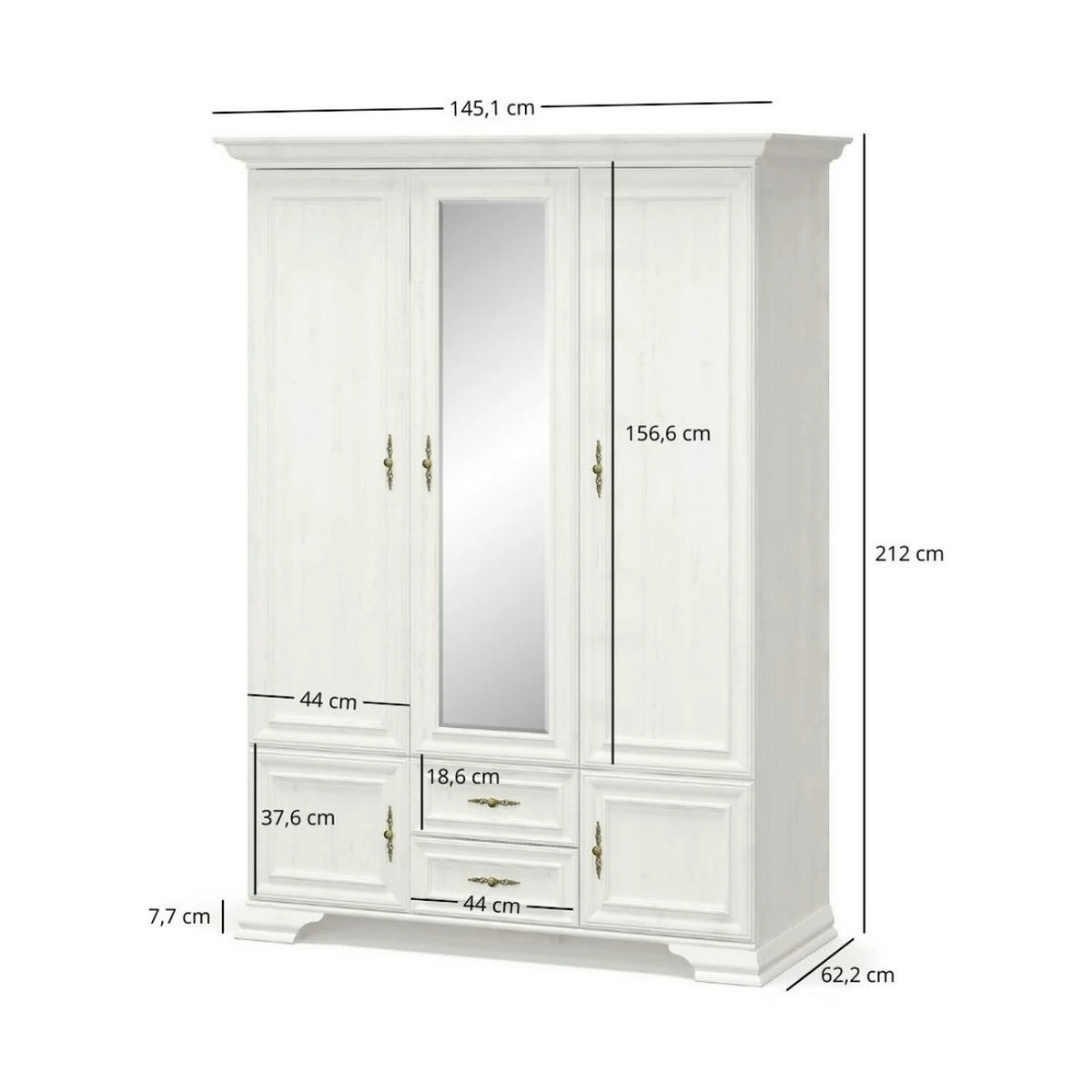 Mobilier de dormitor IRYS, pin alb anderson, PAL laminat, 6 piese