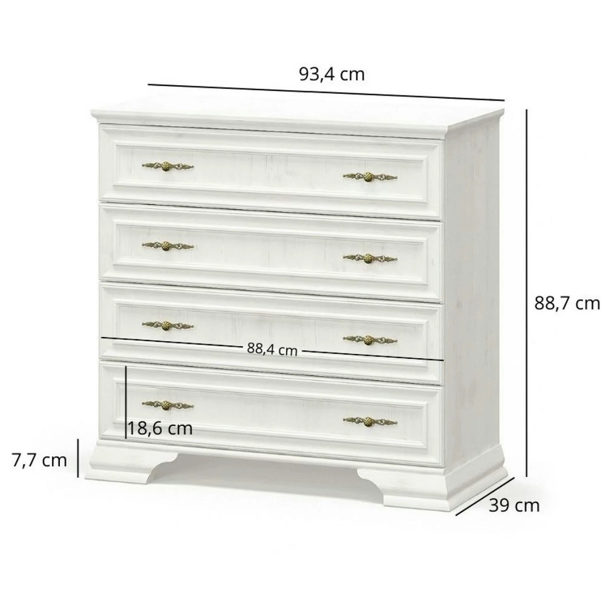 Mobilier de dormitor IRYS, pin alb anderson, PAL laminat, 6 piese