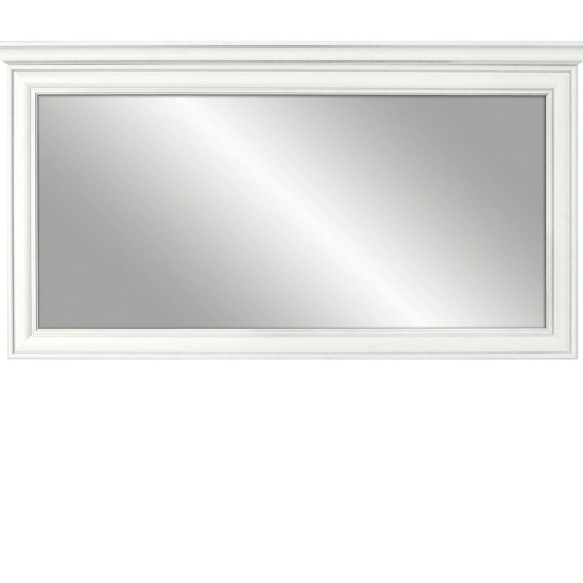 Mobilier dormitor alb IDENTO 5, cu pat 160x200, dulap cu 6 usi si 2 sertare, noptiere, masa toaleta si oglinda