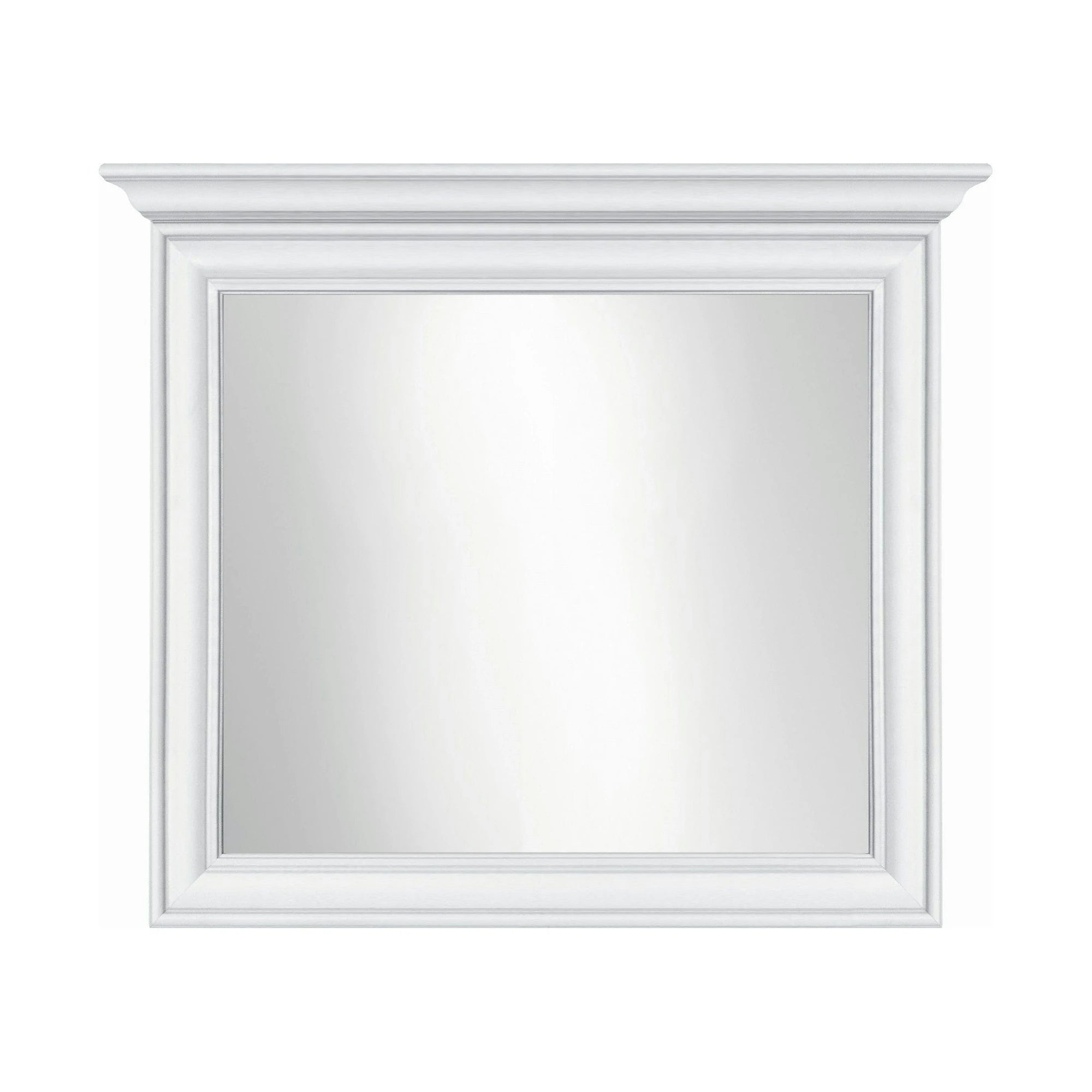 Mobilier dormitor alb IDENTO 6, cu pat 160x200, dulap cu 5 usi si 2 sertare, noptiere, masa toaleta si oglinda