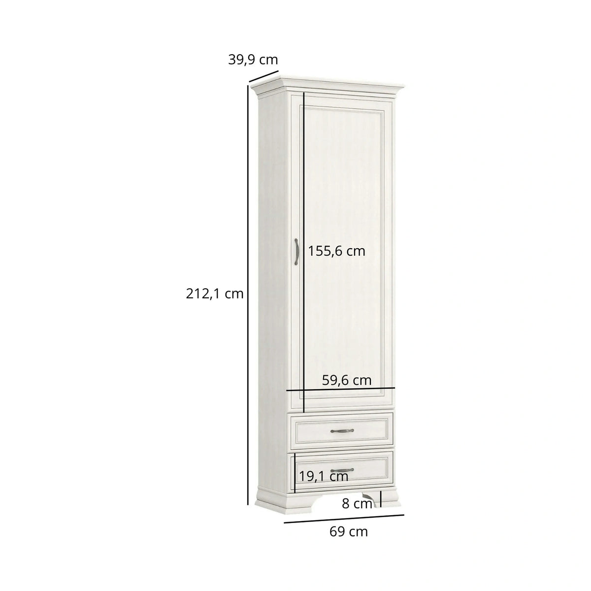 Mobilier dormitor clasic TIFFANY II-2, grej, PAL laminat, 4 piese
