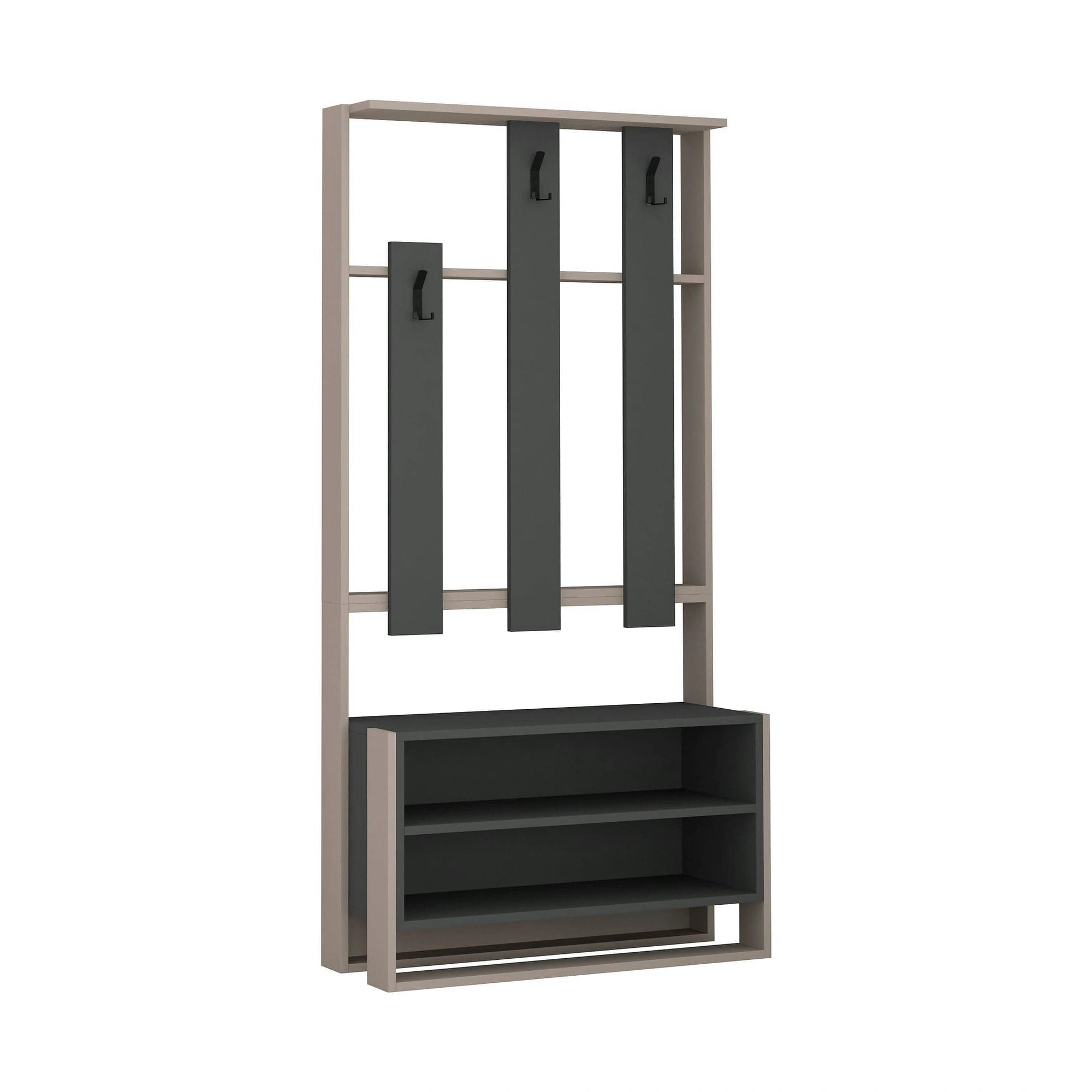 Mobilier hol 855DTE4017, bej/gri antracit, PAL melaminat, 90x36x180 cm