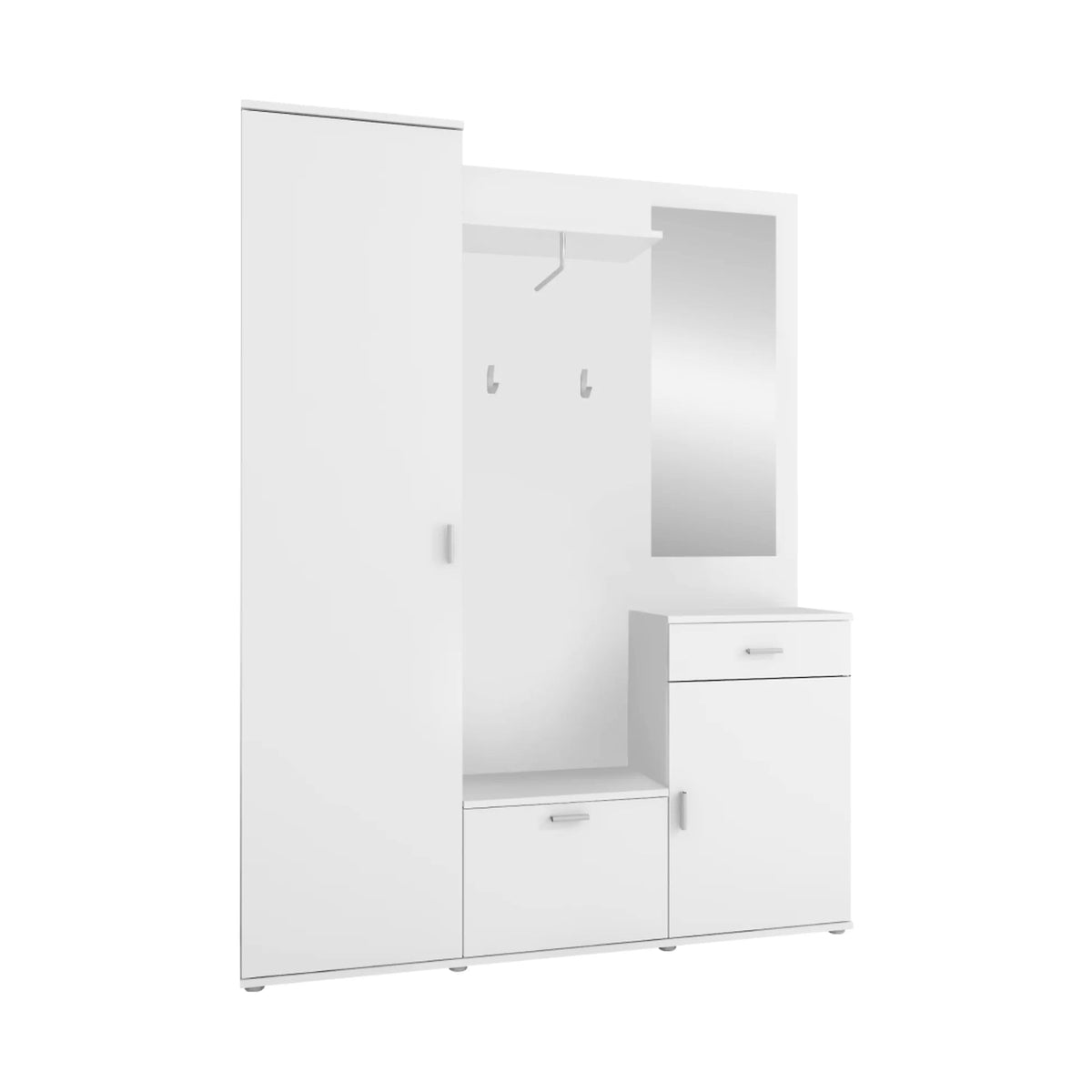 Mobilier hol AMALIA, alb, PAL melaminat, 145x29x188 cm