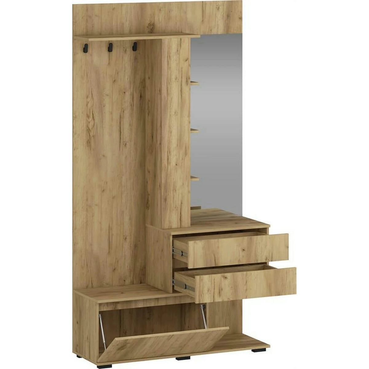 Mobilier hol BAFRA, stejar auriu, PAL laminat, 120x41x223 cm