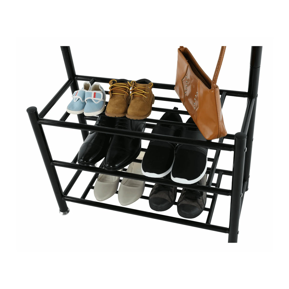 Mobilier hol BARNUM, negru, metal, 66x30x190 cm