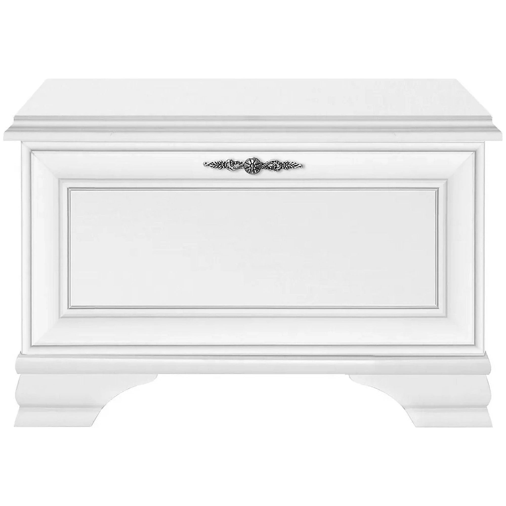 Mobilier hol cu oglinda IDENTO 2, alb, PAL melaminat, format din cuier, pantofar, comoda si dulap