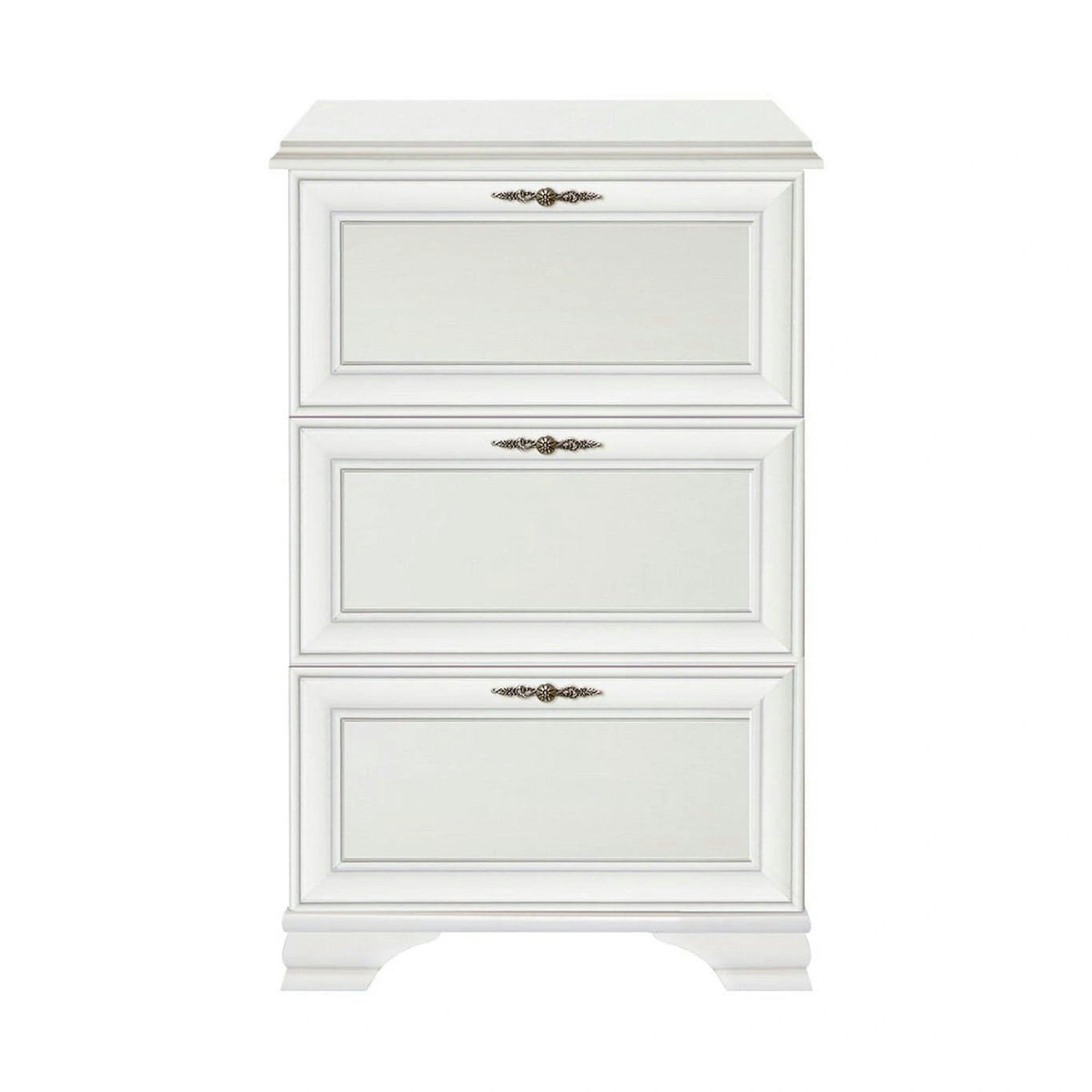 Mobilier hol cu oglinda IDENTO 3, alb, PAL melaminat, format din 3 piese
