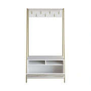 Mobilier hol DEVIN, alb, PAL melaminat/metal, 94x35x180 cm