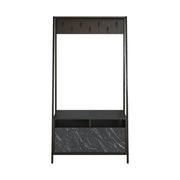 Mobilier hol DEVIN, negru, PAL melaminat/metal, 94x35x180 cm