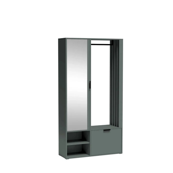 Mobilier hol MILO UNI, verde, PAL laminat/metal, 100x33x189 cm