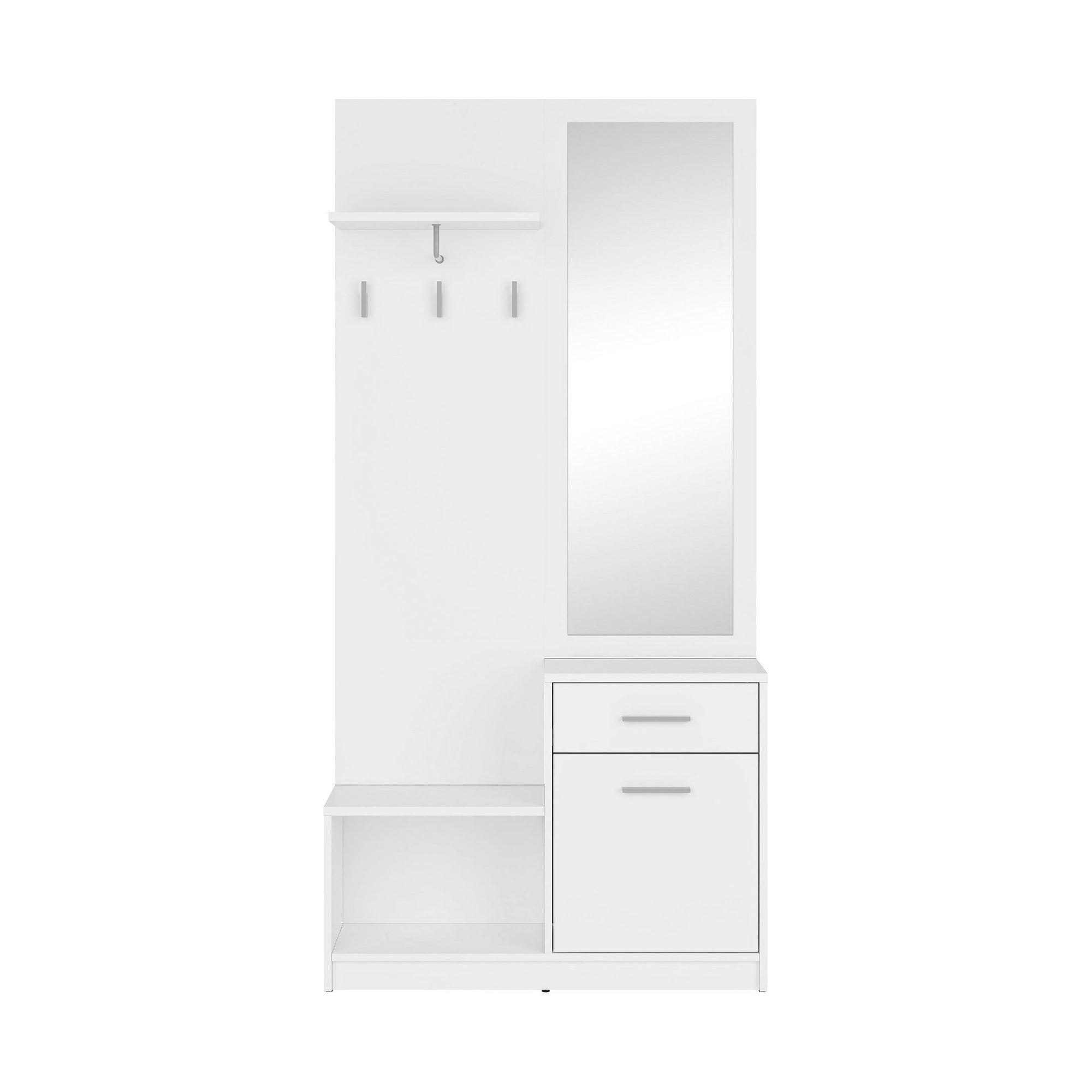 Mobilier hol NEPO PLUS, alb, PAL laminat, 90x31x186 cm