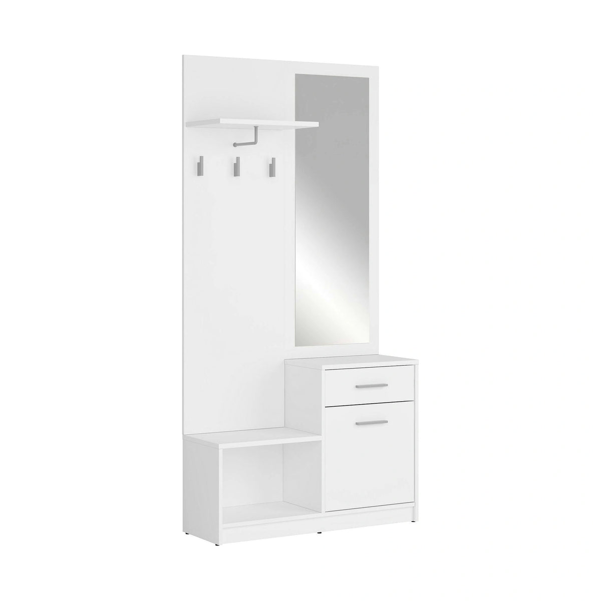 Mobilier hol NEPO PLUS, alb, PAL laminat, 90x31x186 cm