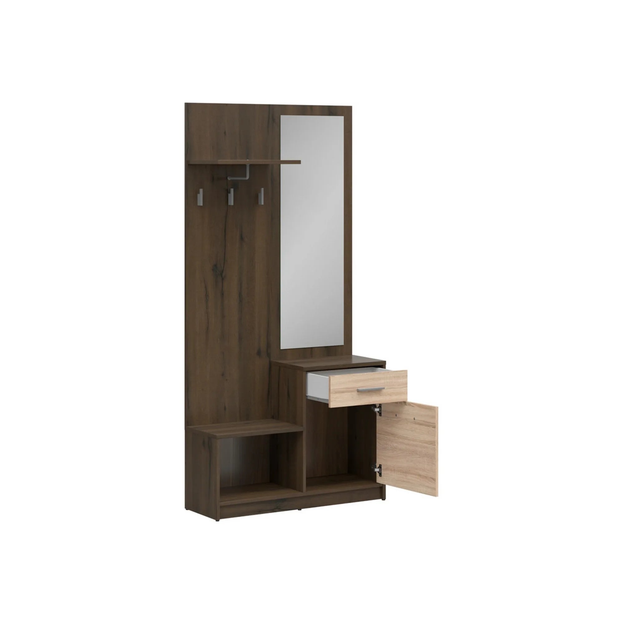 Mobilier hol NEPO PLUS, stejar nobil/stejar sonoma, PAL laminat, 90x31x186 cm