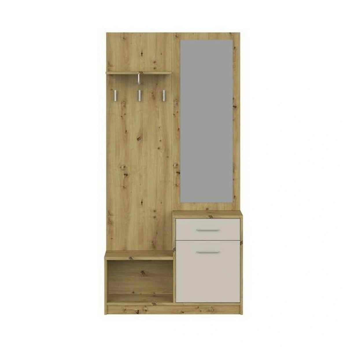 Mobilier hol PERGO, stejar artisan/casmir, PAL, 90x30x184 cm