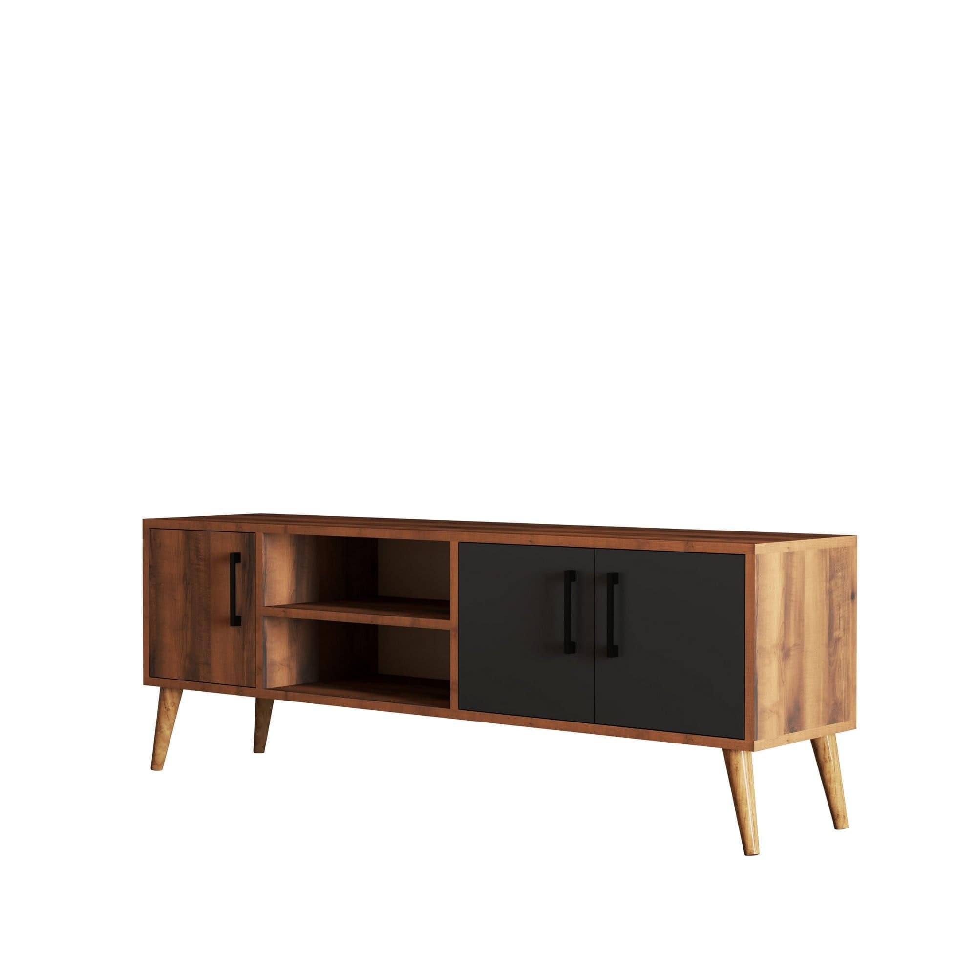 Mobilier living 389MZA2119, nuc/gri antracit, PAL melaminat, 3 piese