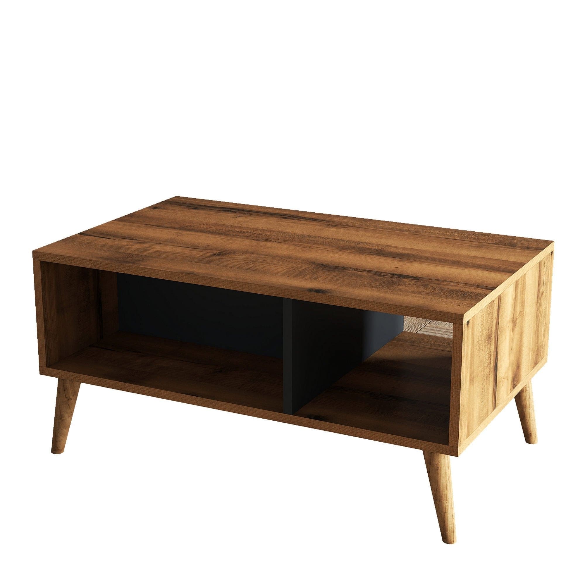 Mobilier living 389MZA2119, nuc/gri antracit, PAL melaminat, 3 piese
