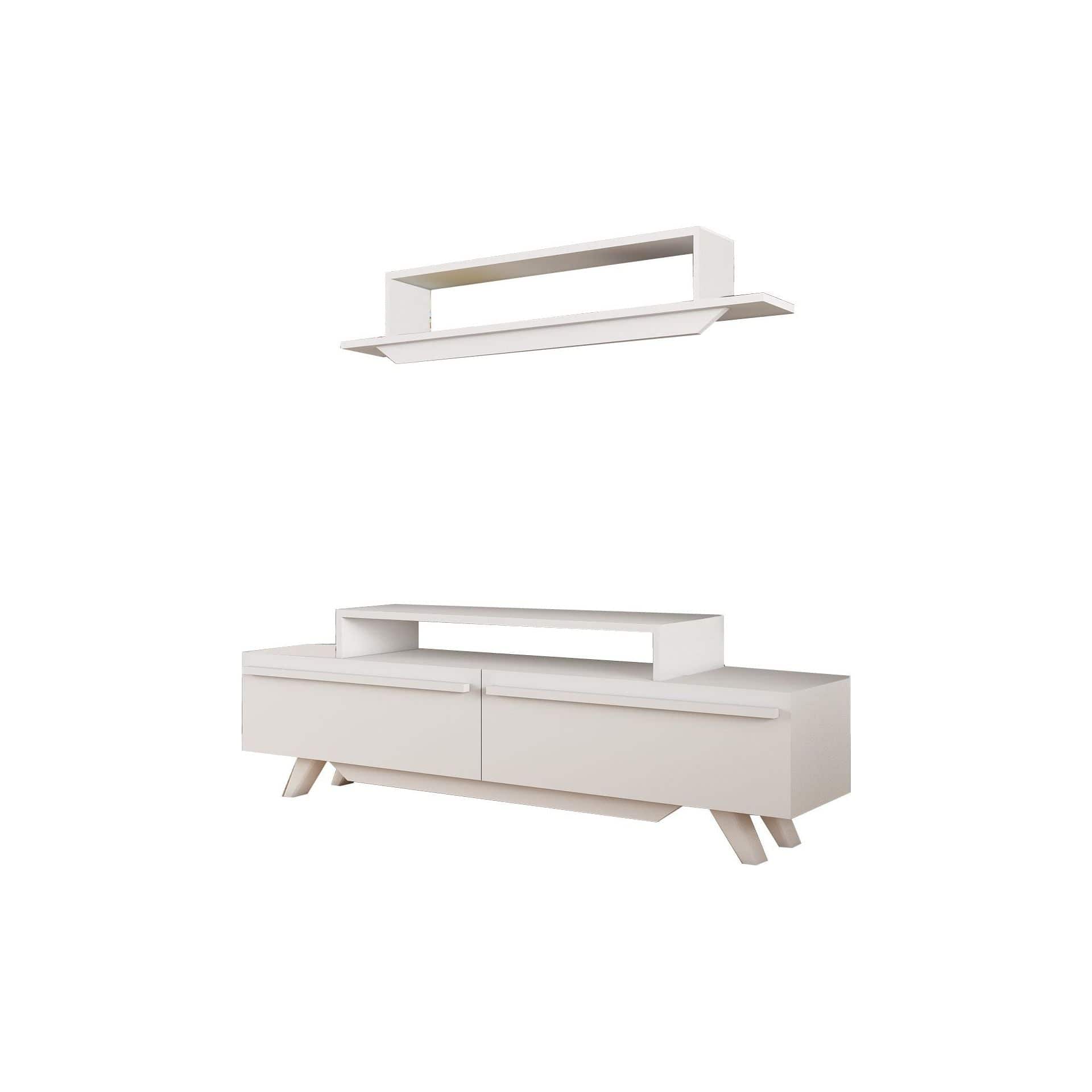 Mobilier living 505CRL1903, alb, PAL melaminat, 2 piese