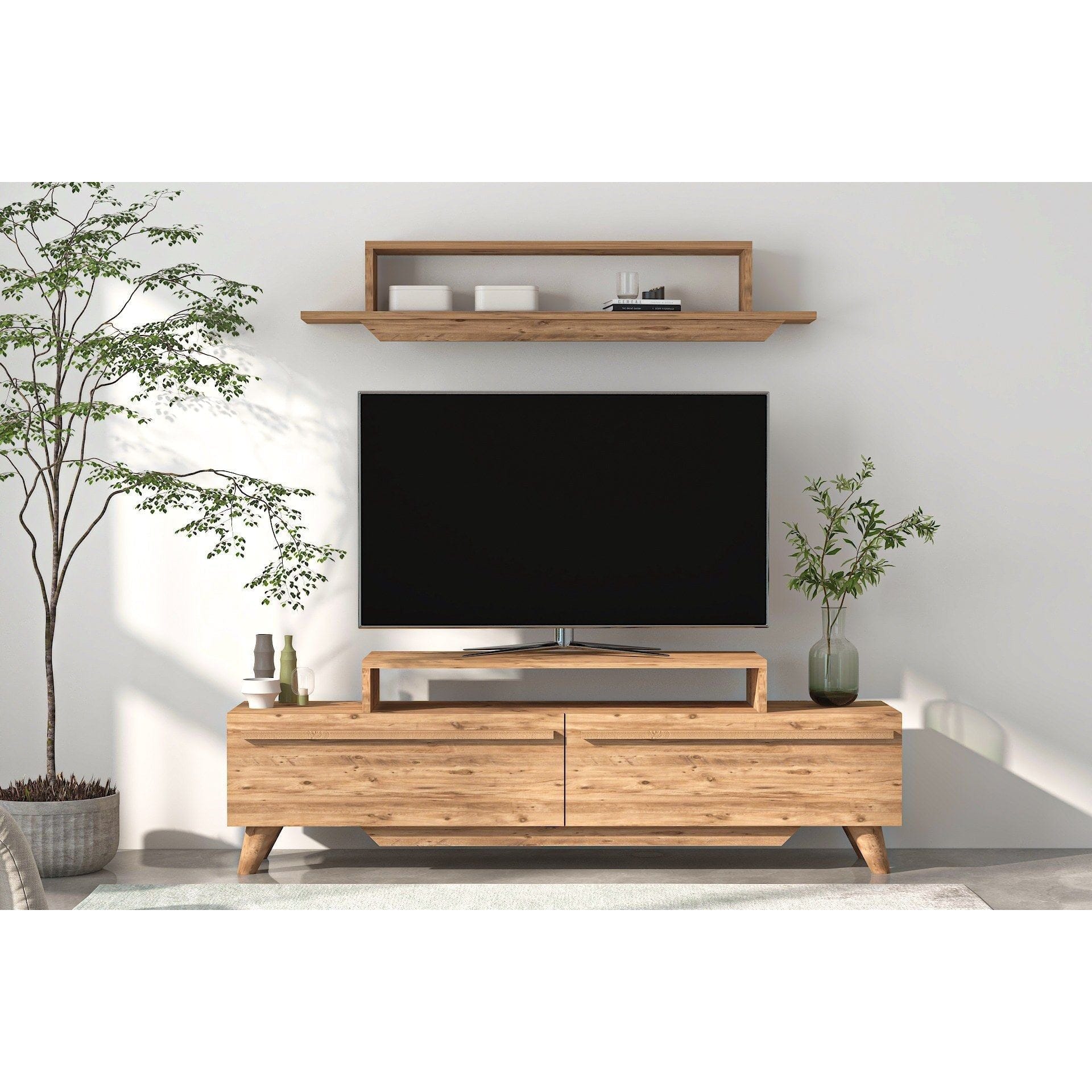 Mobilier living 505CRL1905, stejar, PAL melaminat, 2 piese