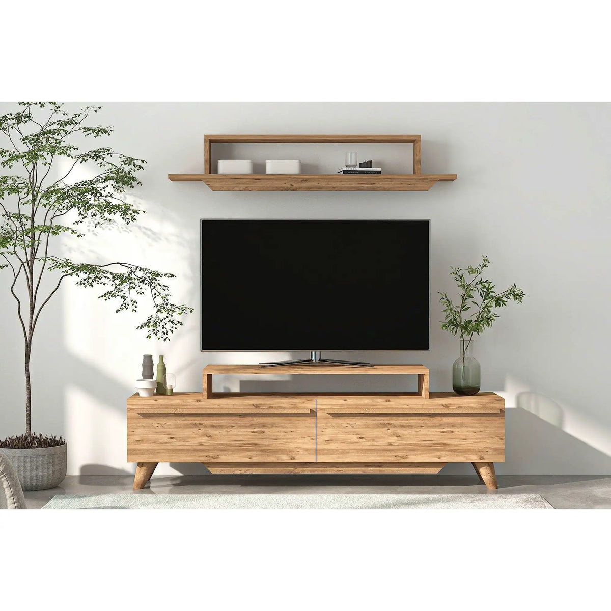 Mobilier living 505CRL1905, stejar, PAL melaminat, 2 piese