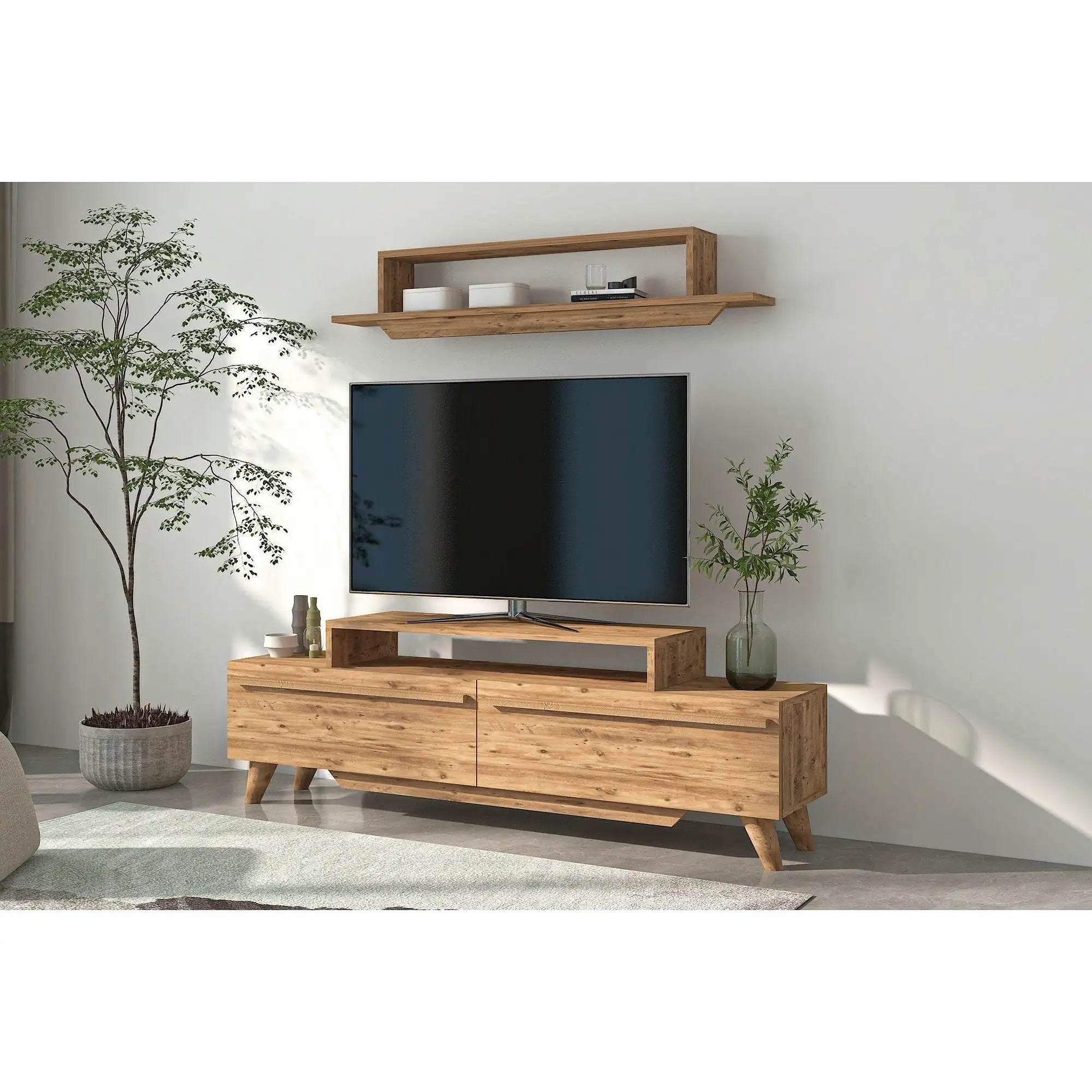 Mobilier living 505CRL1905, stejar, PAL melaminat, 2 piese