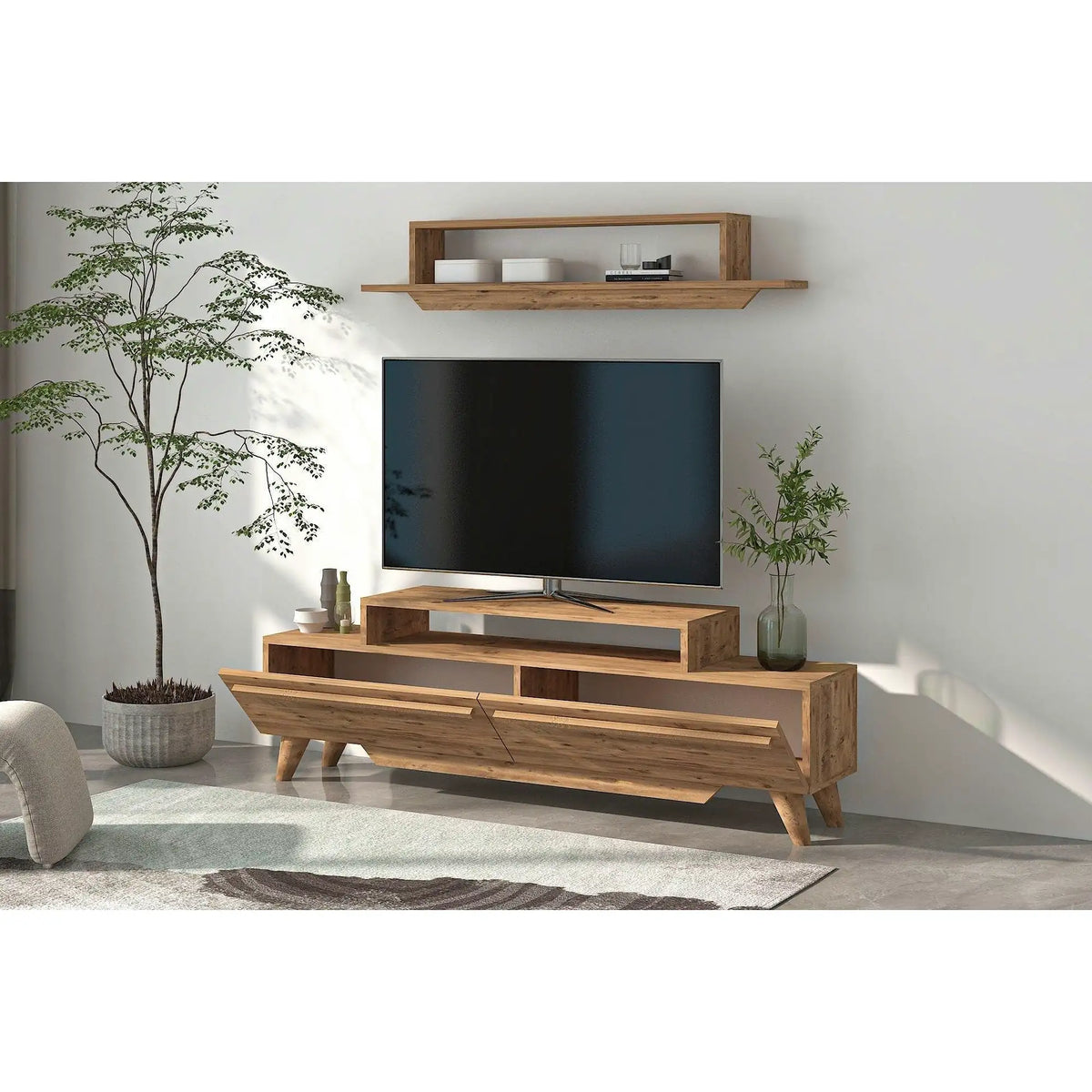 Mobilier living 505CRL1905, stejar, PAL melaminat, 2 piese