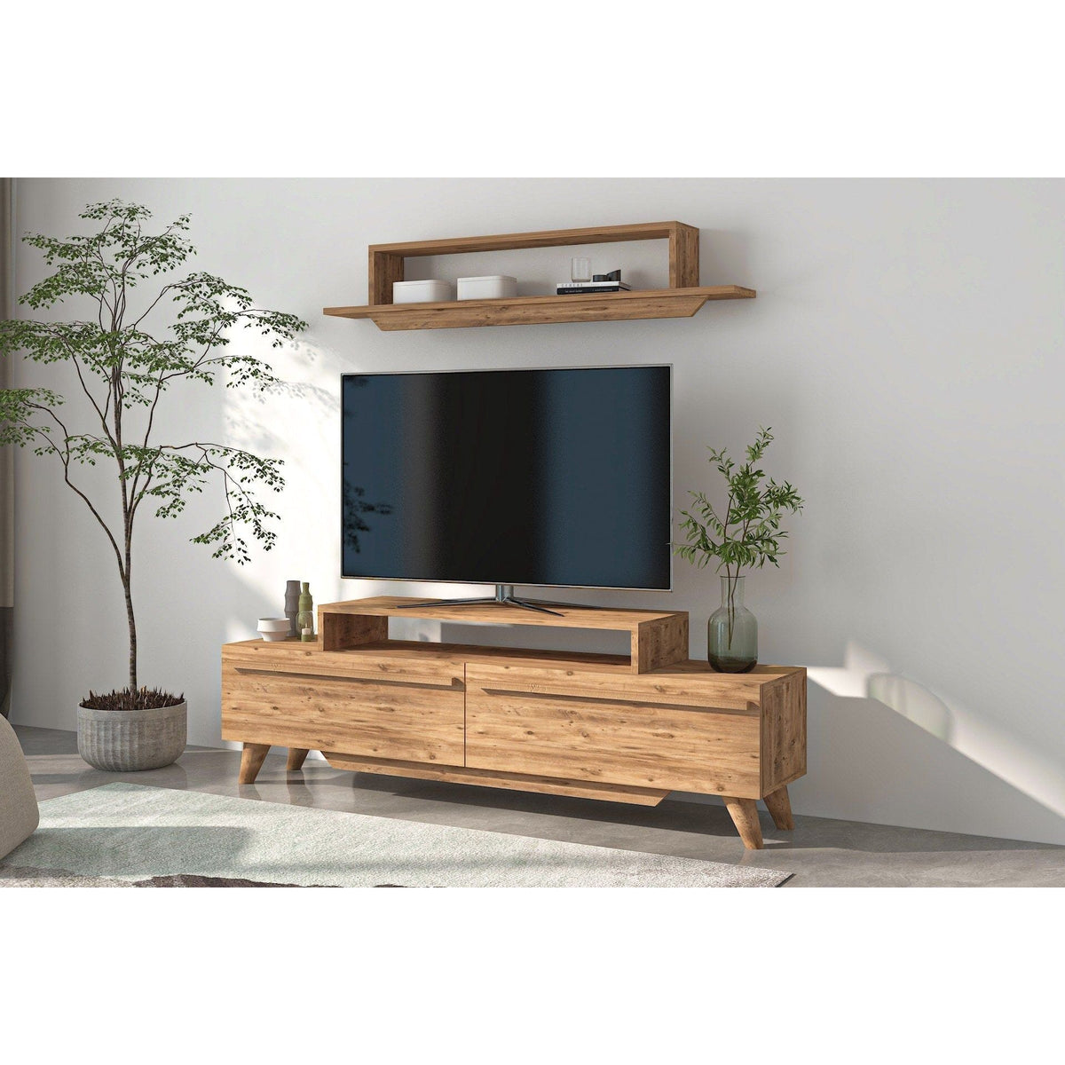 Mobilier living 505CRL1905, stejar, PAL melaminat, 2 piese