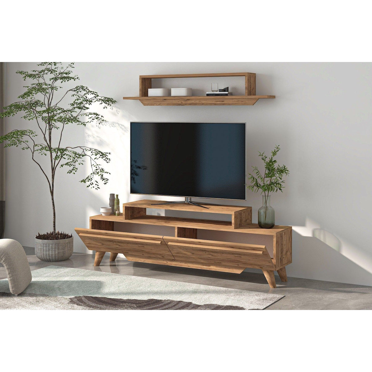 Mobilier living 505CRL1905, stejar, PAL melaminat, 2 piese