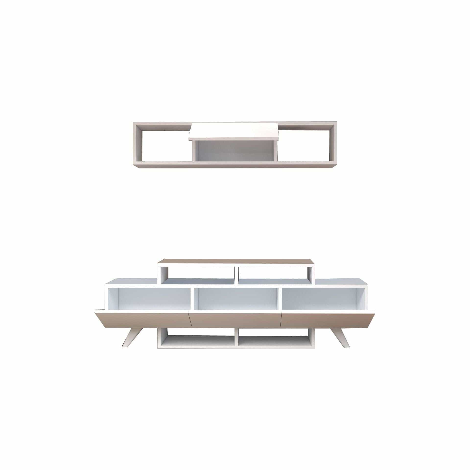Mobilier living 505CRL1920, alb, PAL melaminat, 2 piese