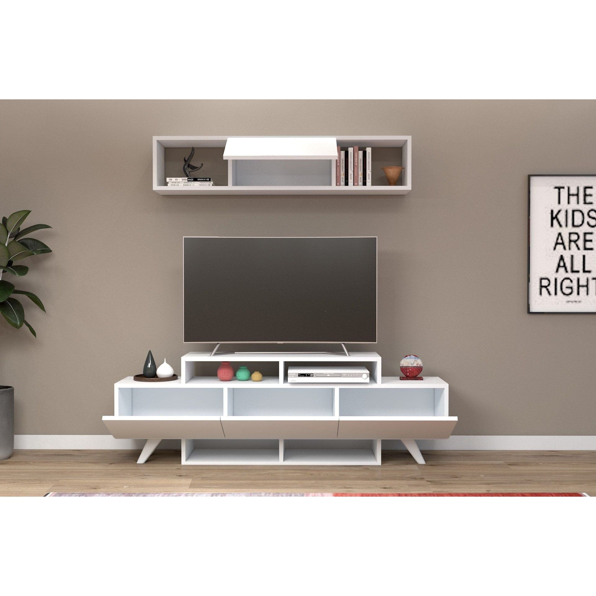 Mobilier living 505CRL1920, alb, PAL melaminat, 2 piese