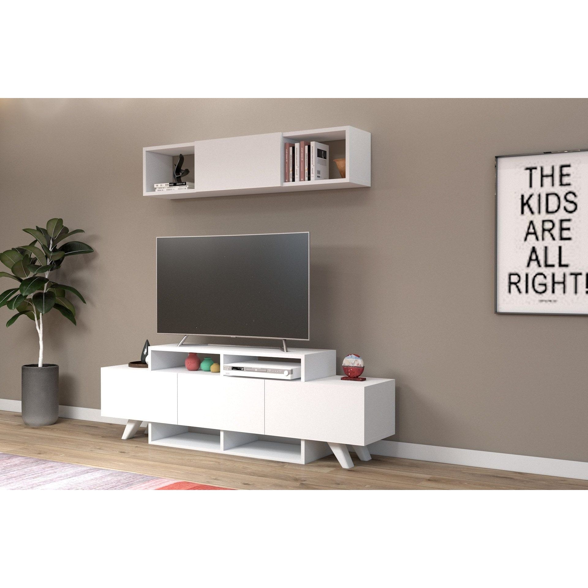 Mobilier living 505CRL1920, alb, PAL melaminat, 2 piese