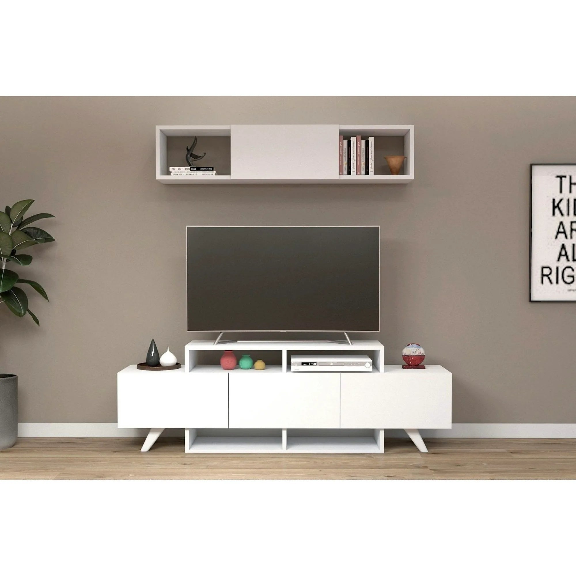 Mobilier living 505CRL1920, alb, PAL melaminat, 2 piese