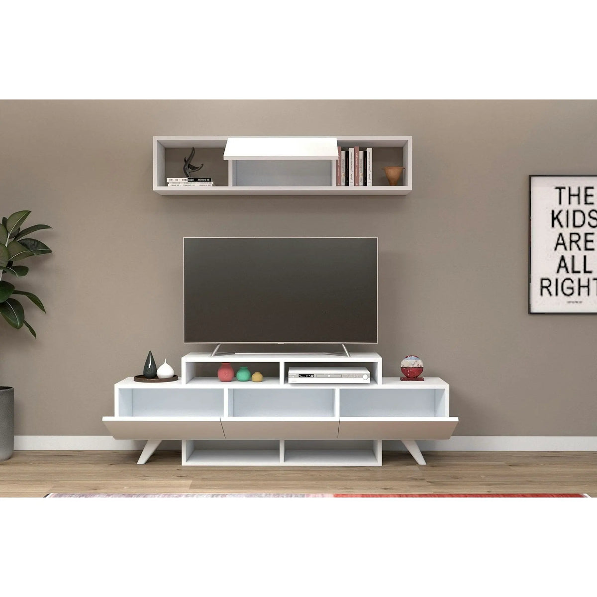 Mobilier living 505CRL1920, alb, PAL melaminat, 2 piese