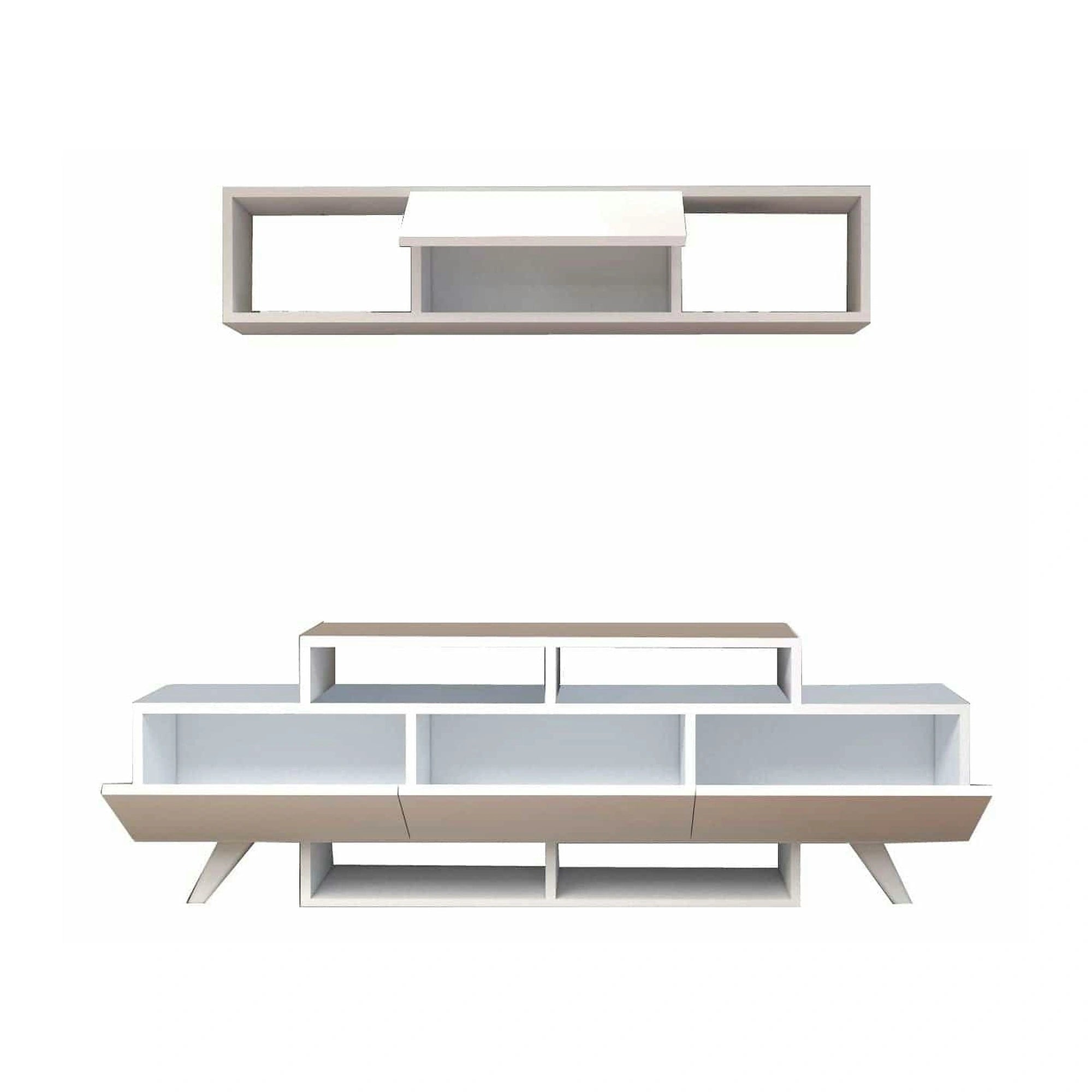 Mobilier living 505CRL1920, alb, PAL melaminat, 2 piese