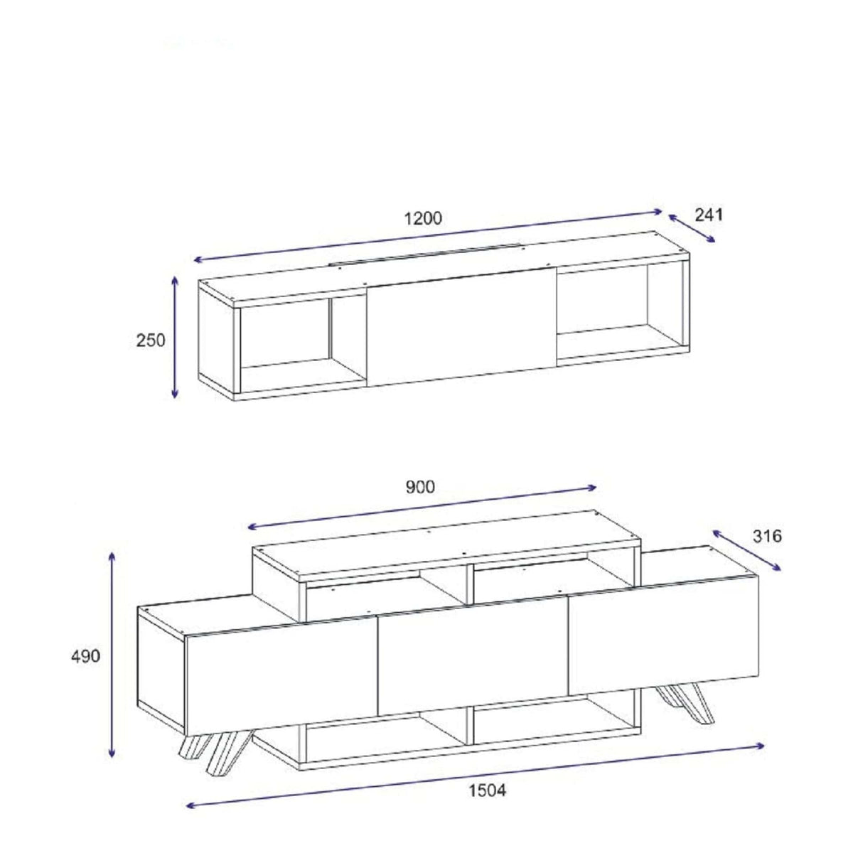 Mobilier living 505CRL1921, nuc, PAL melaminat, 2 piese
