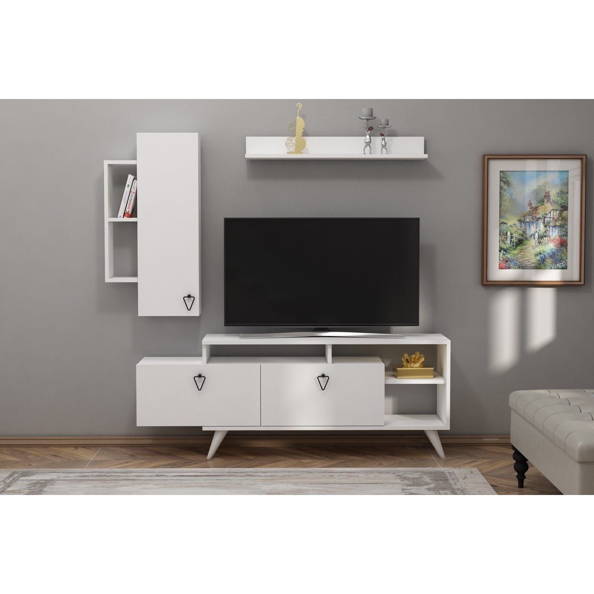 Mobilier living 505CRL1922, alb, PAL melaminat, 3 piese