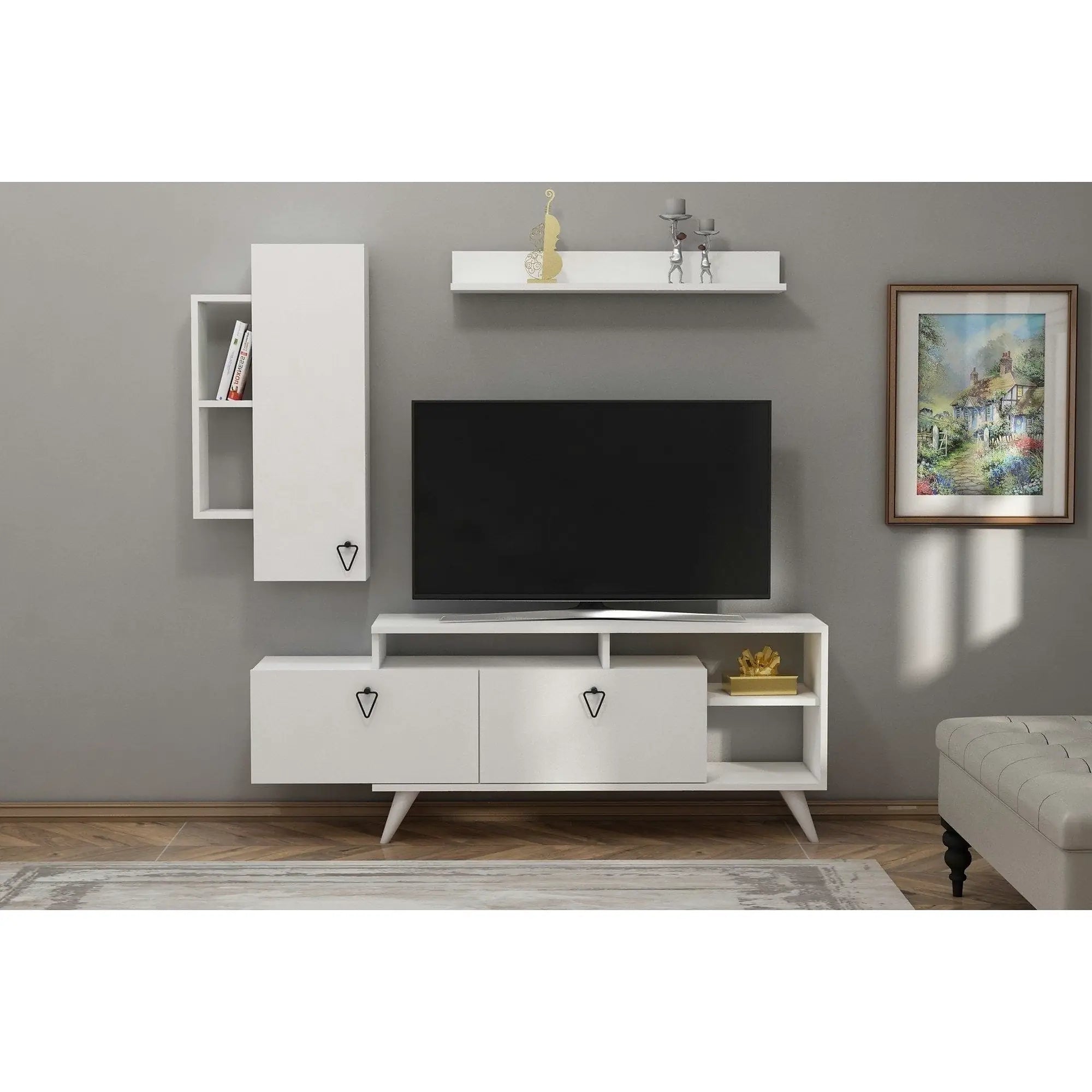 Mobilier living 505CRL1922, alb, PAL melaminat, 3 piese