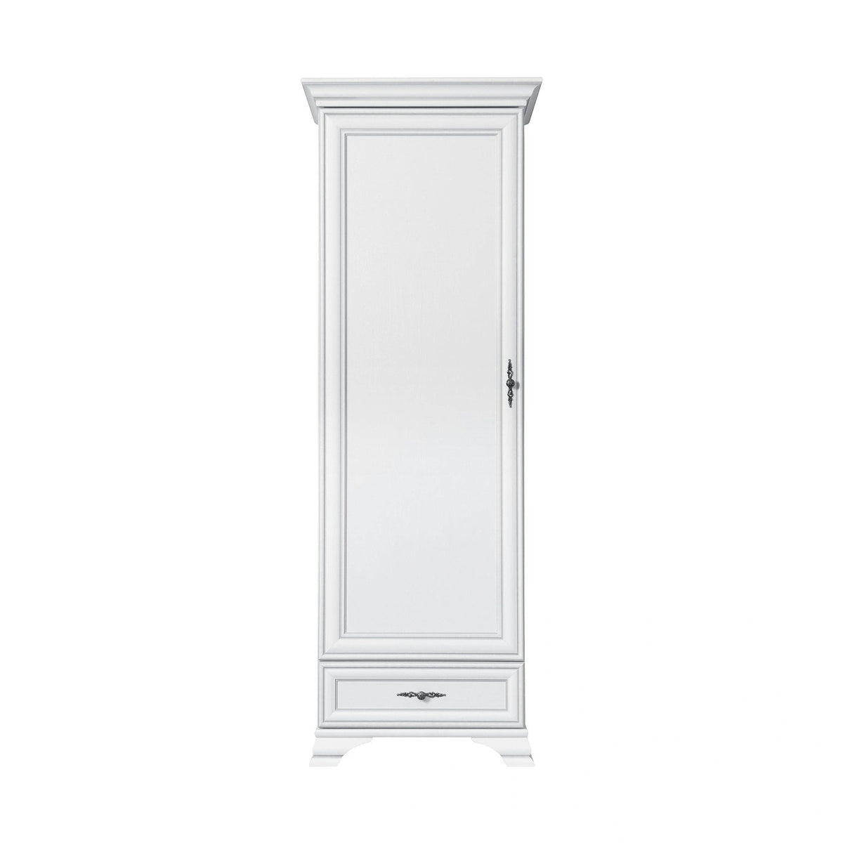 Mobilier living alb clasic IDENTO 7, format din vitrina, dulap, comoda, masuta cafea si comoda TV