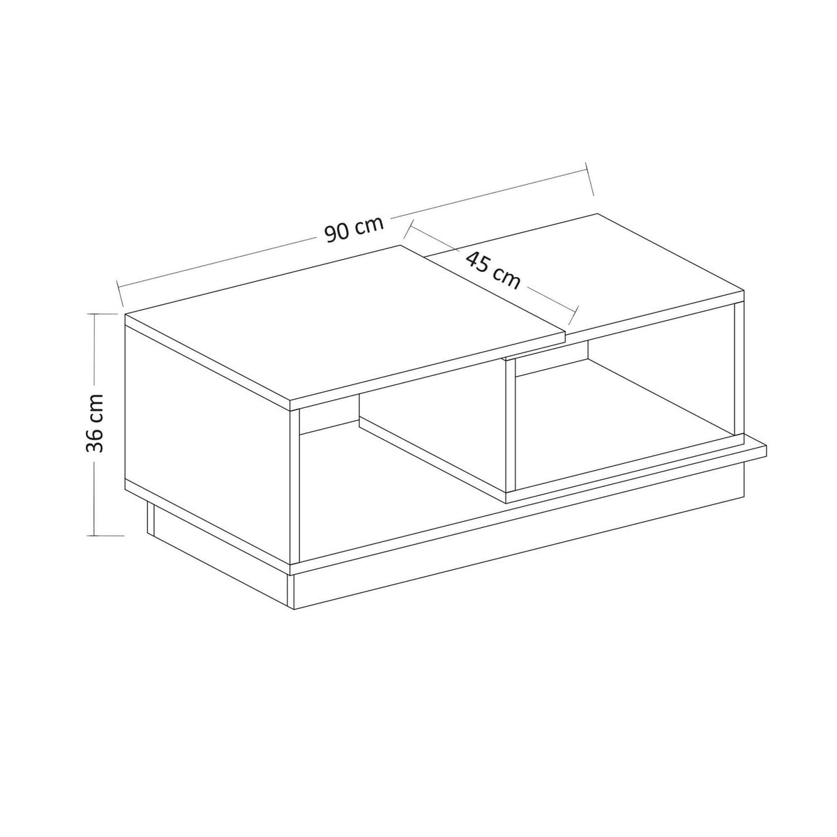 Mobilier living AMSTERDAM, nuc/gri antracit, PAL melaminat, 2 piese